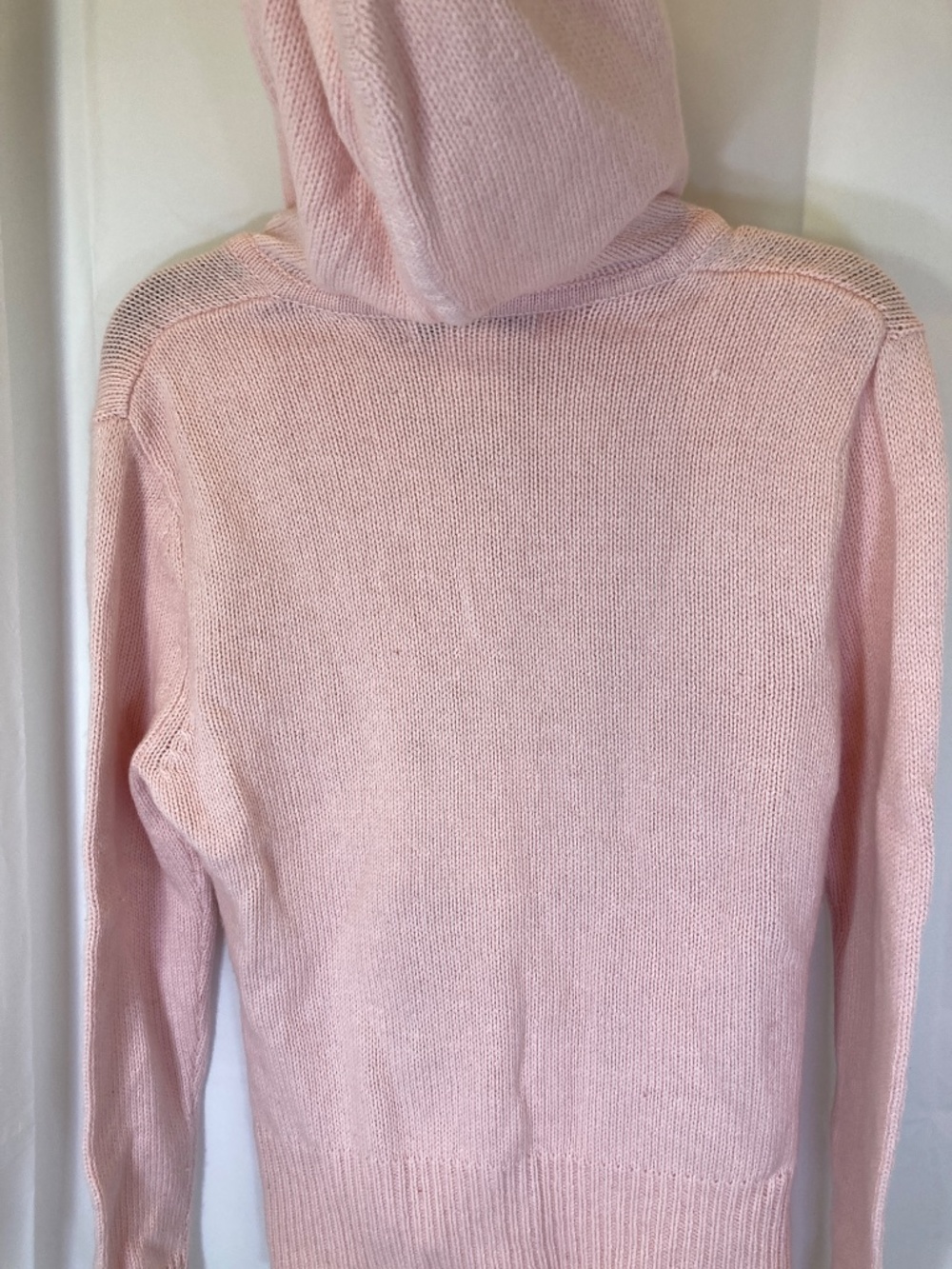 Disney Tinkerbell Pink Cardigan Sweater Sz L Hood Embroidered Accents - Picture 11 of 14